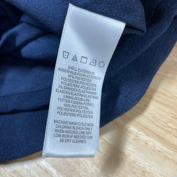 Dress The Population NWT Iris Slit Crepe Gown Size S Midnight Blue Sleeveless - Picture 7 of 12